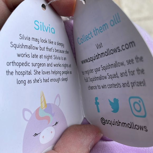 Squishmallow 8" Sylvia The Purple Unicorn Kellytoy Plush Toy  perfect condition! - Picture 3 of 5